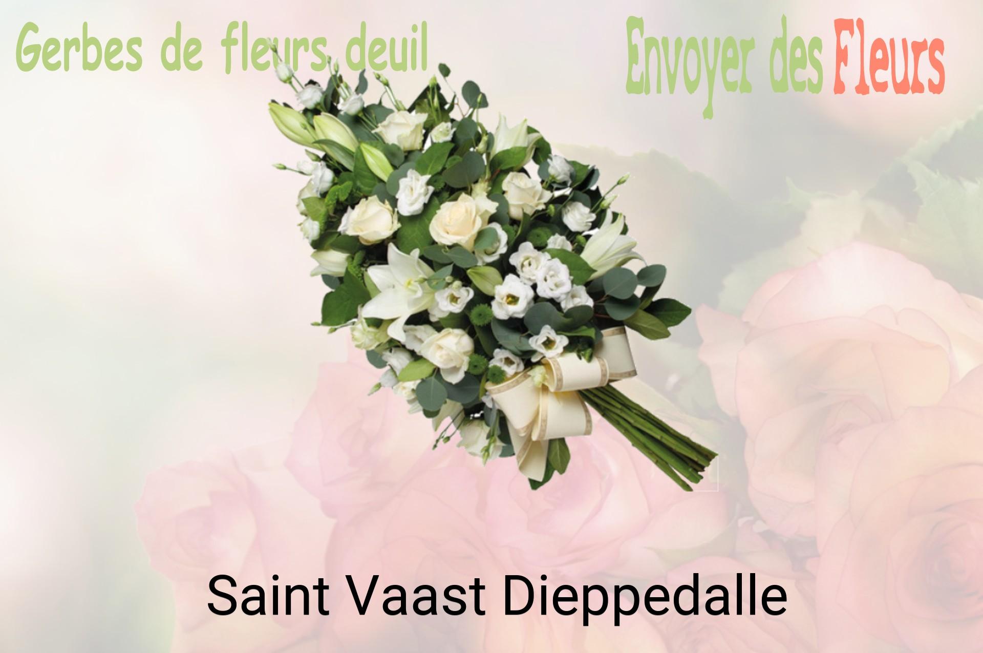 Gerbe de fleurs de deuil livrée à Saint-Vaast-Dieppedalle